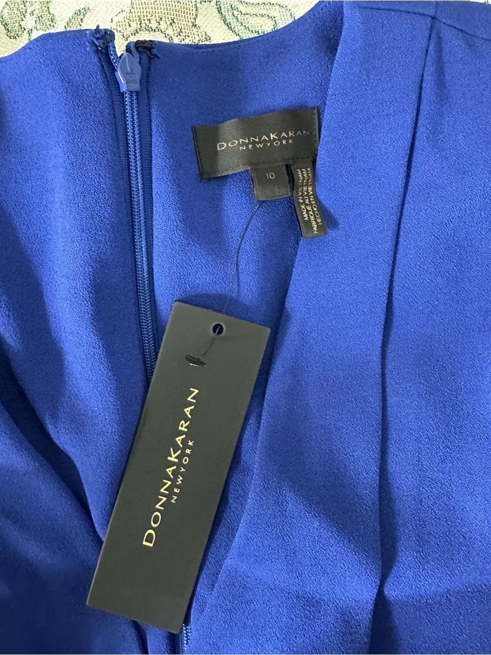 Donna Karan Cobalt V-Neck Midi Dress - Picture 12 of 15